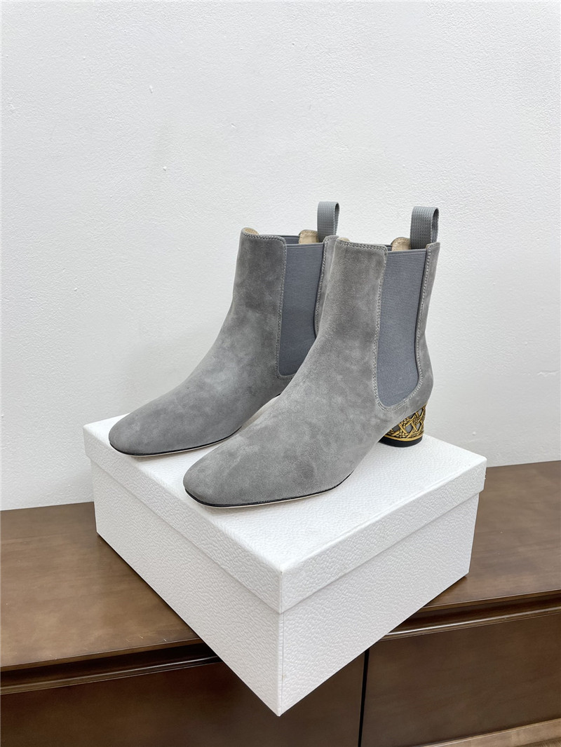 D10r icon 40mm gray suede ankle boots
