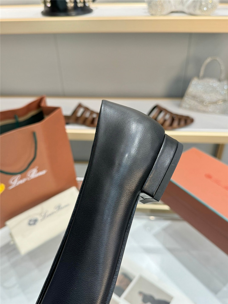 L0r0 P1ana rebecca ballet flats in black/silver calfskin