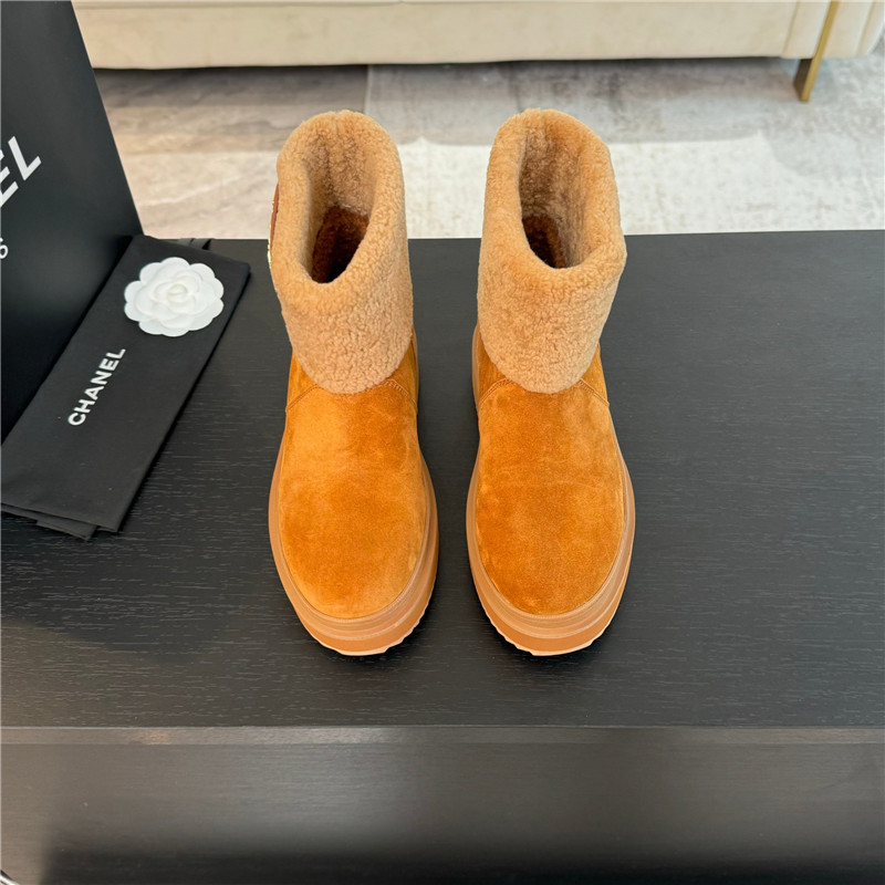 Ch**el brown winter suede wool snow boots