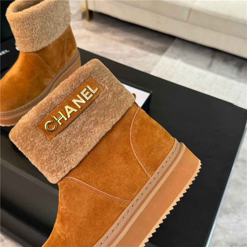 Ch**el brown winter suede wool snow boots