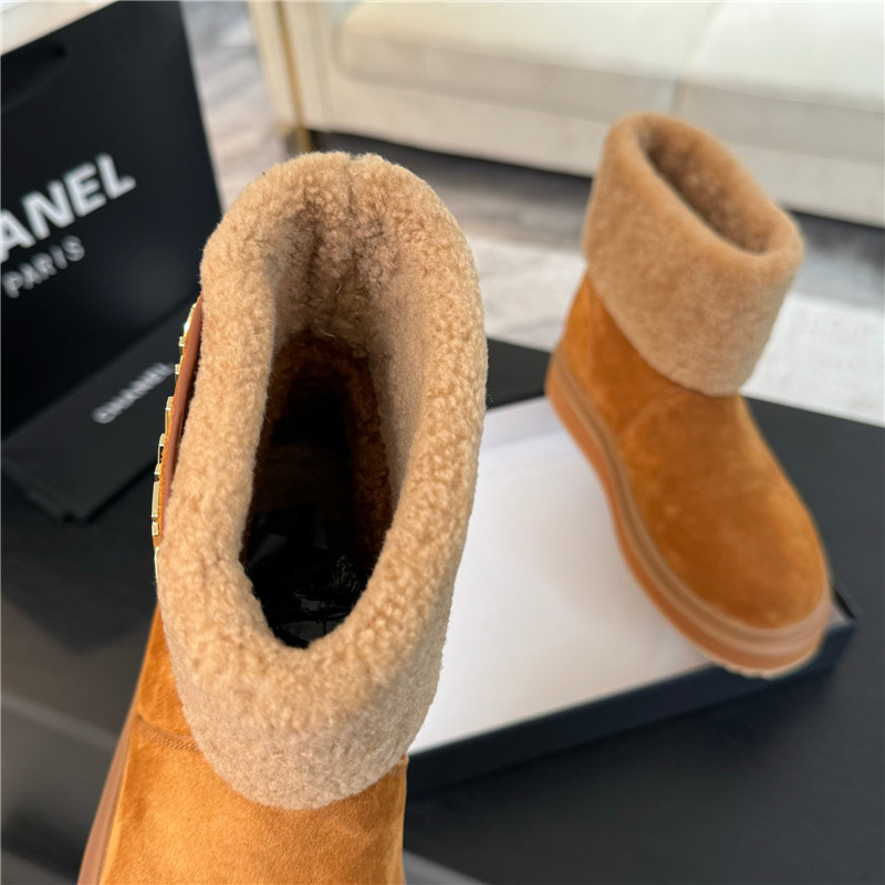 Ch**el brown winter suede wool snow boots