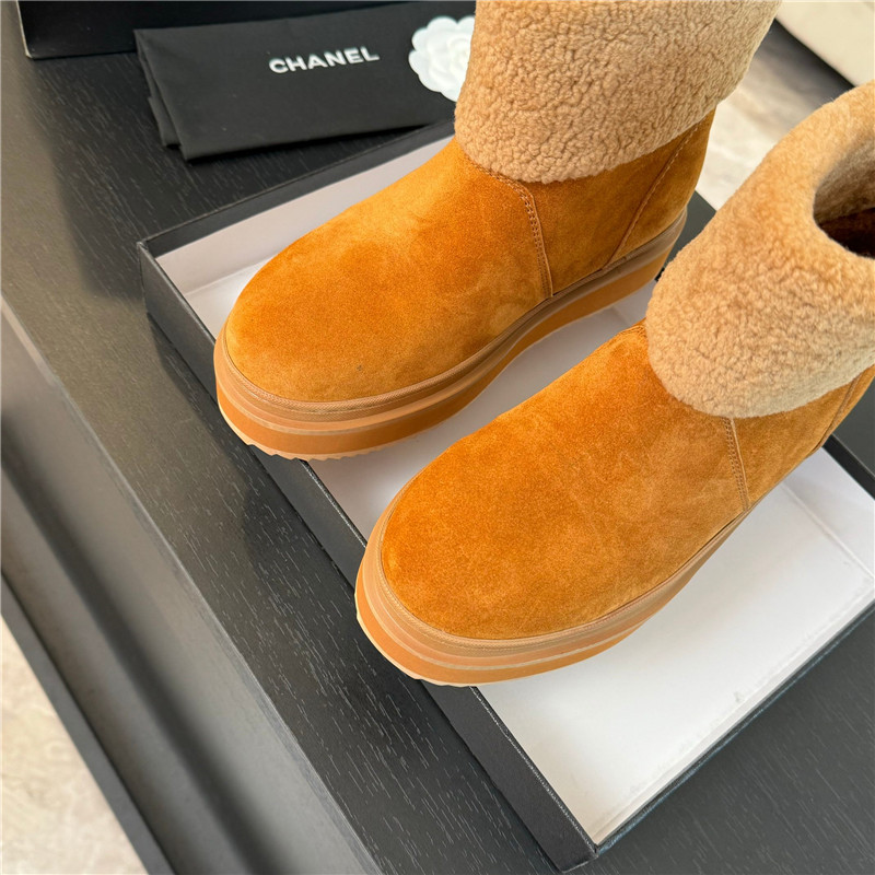 Ch**el brown winter suede wool snow boots