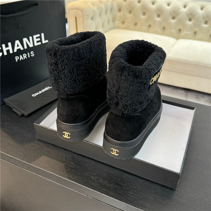 Ch**el black winter suede snow boots