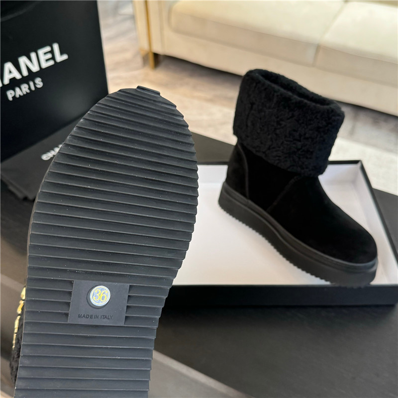 Ch**el black winter suede snow boots