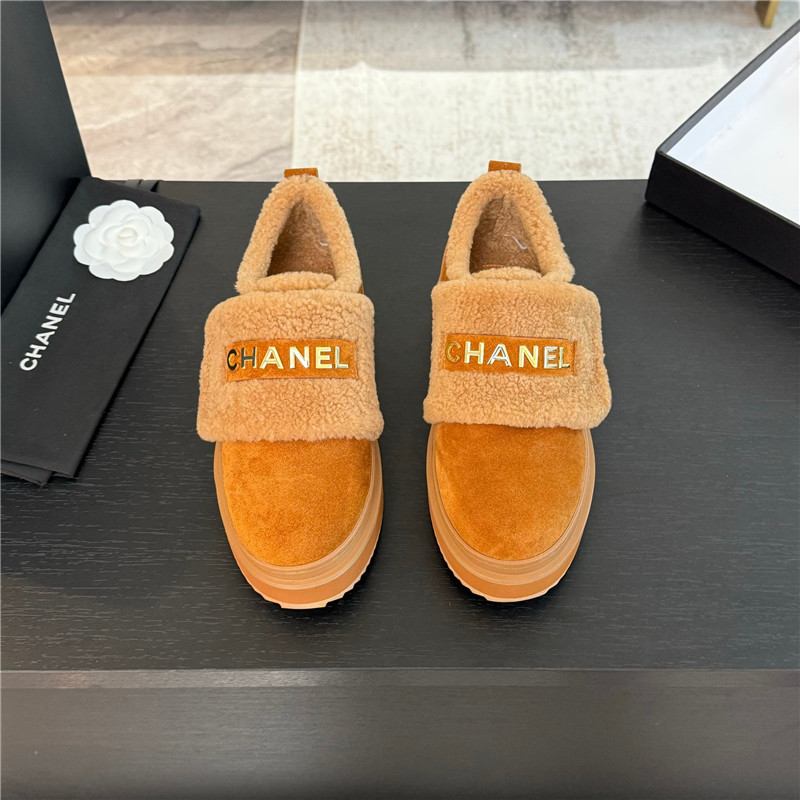 Ch**el winter suede platform wool sneakers