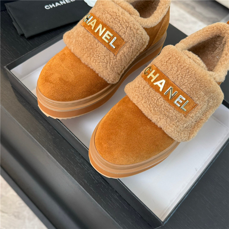 Ch**el winter suede platform wool sneakers