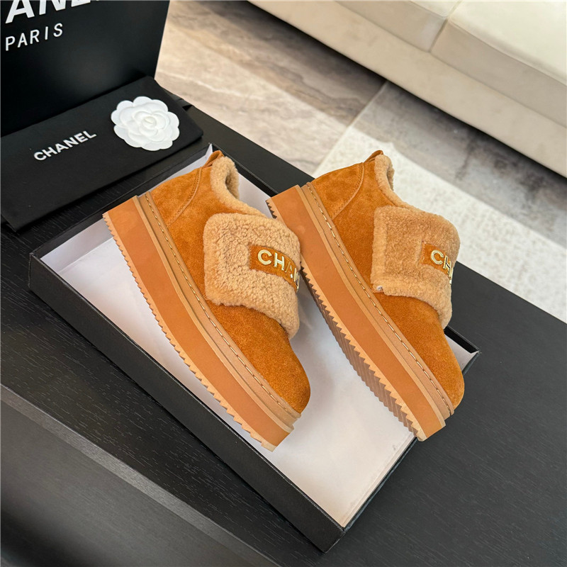 Ch**el winter suede platform wool sneakers