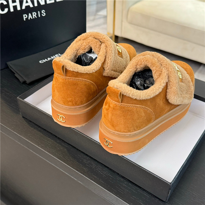 Ch**el winter suede platform wool sneakers