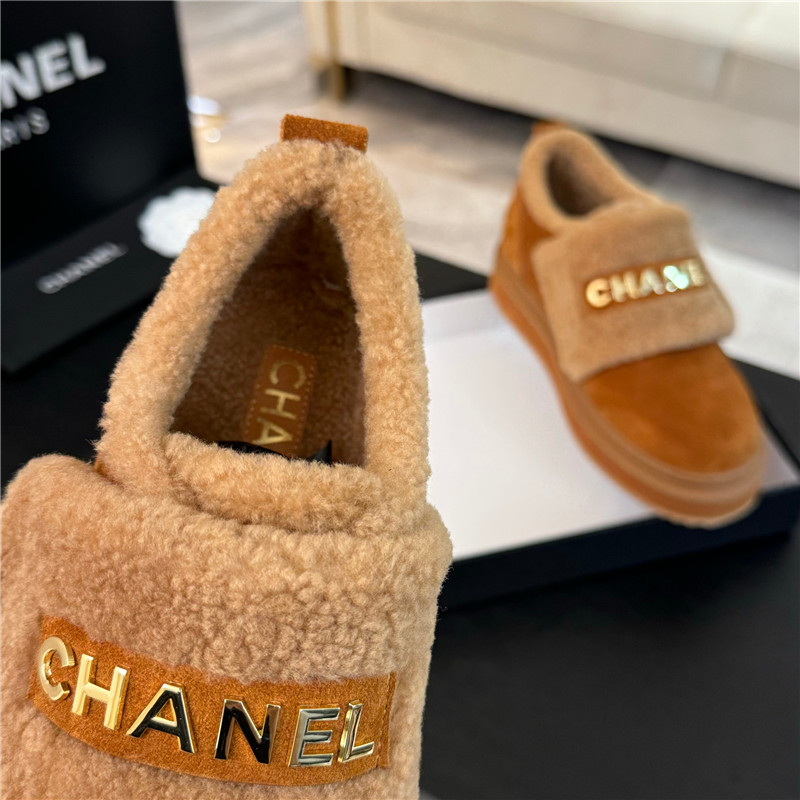 Ch**el winter suede platform wool sneakers