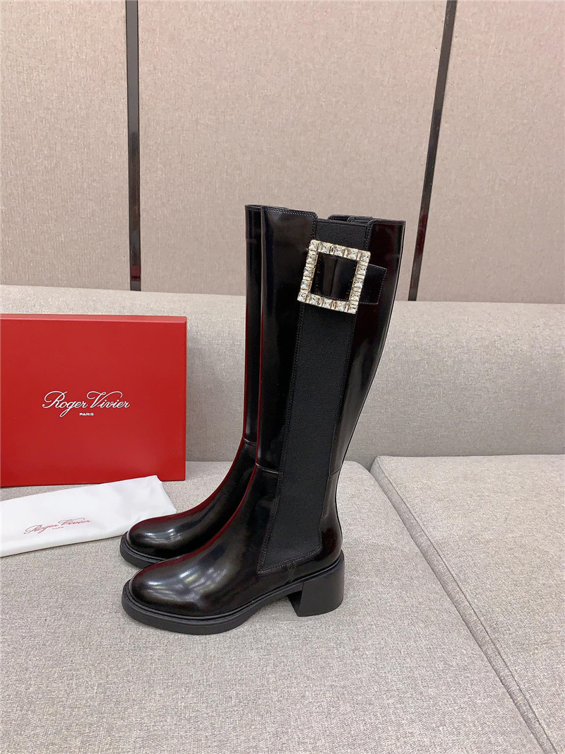 roger u1u1er viv rangers patent leather knee-high boots