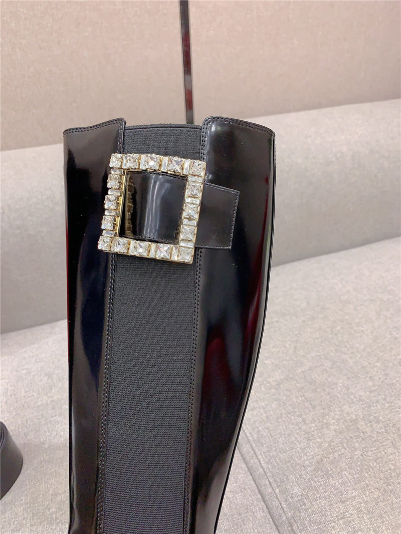 roger u1u1er viv rangers patent leather knee-high boots