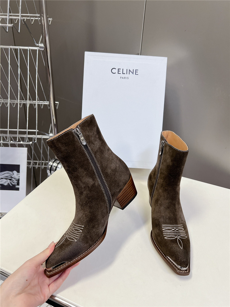 Ce1i*e bronze suede western boots