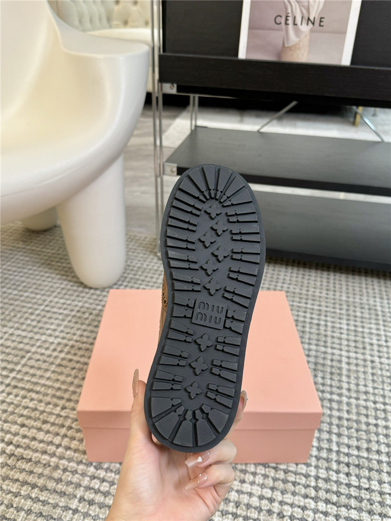 Miu Miu Chelsea Platform Brown Ankle Boots