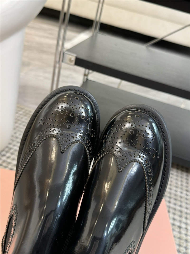 Miu Miu Chelsea Platform Black Ankle Boots