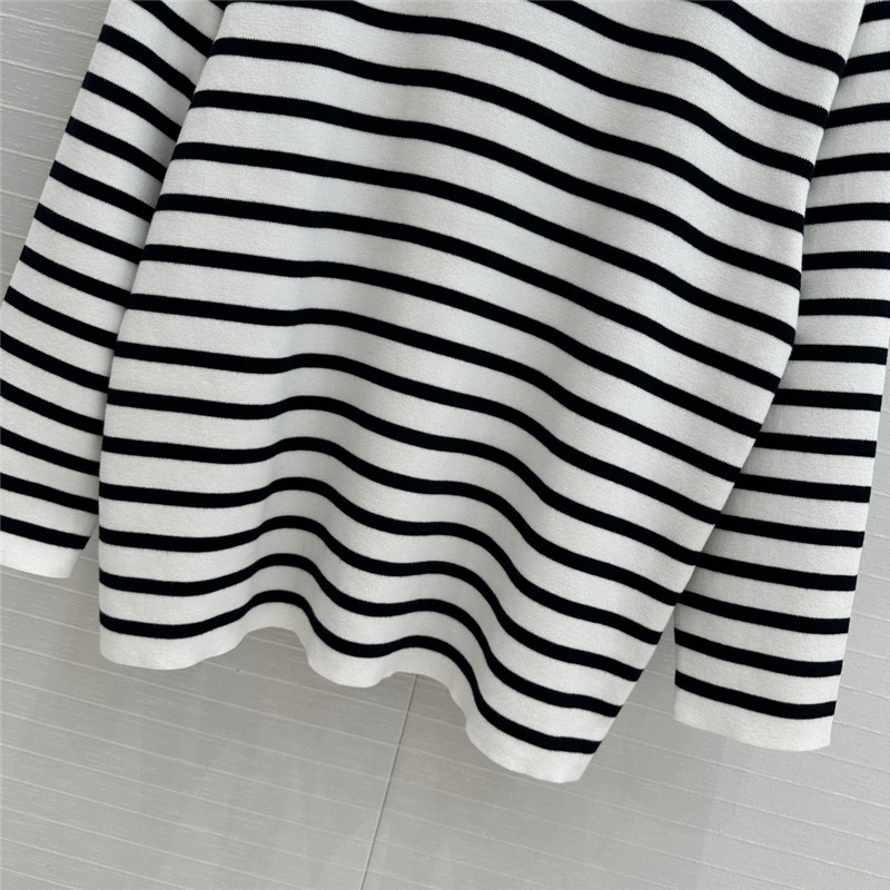 Va1e*ntin0 beaded-neck striped sweater white