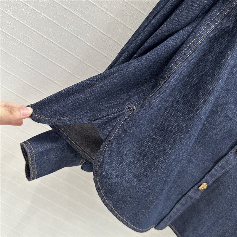 zimm tie stand collar denim shirt