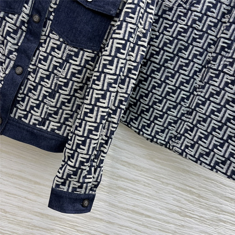 F**di letter jacquard denim suit