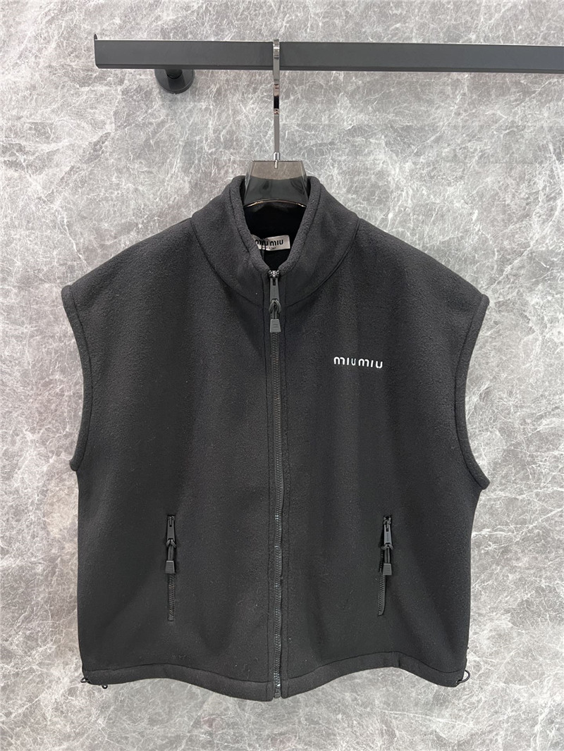 M1um1u stand collar vest coat
