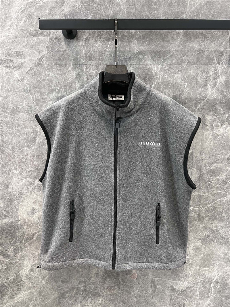 M1um1u stand collar vest coat