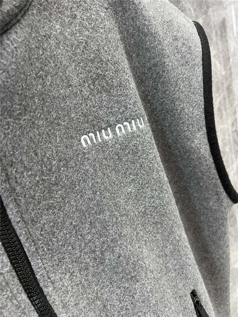 M1um1u stand collar vest coat