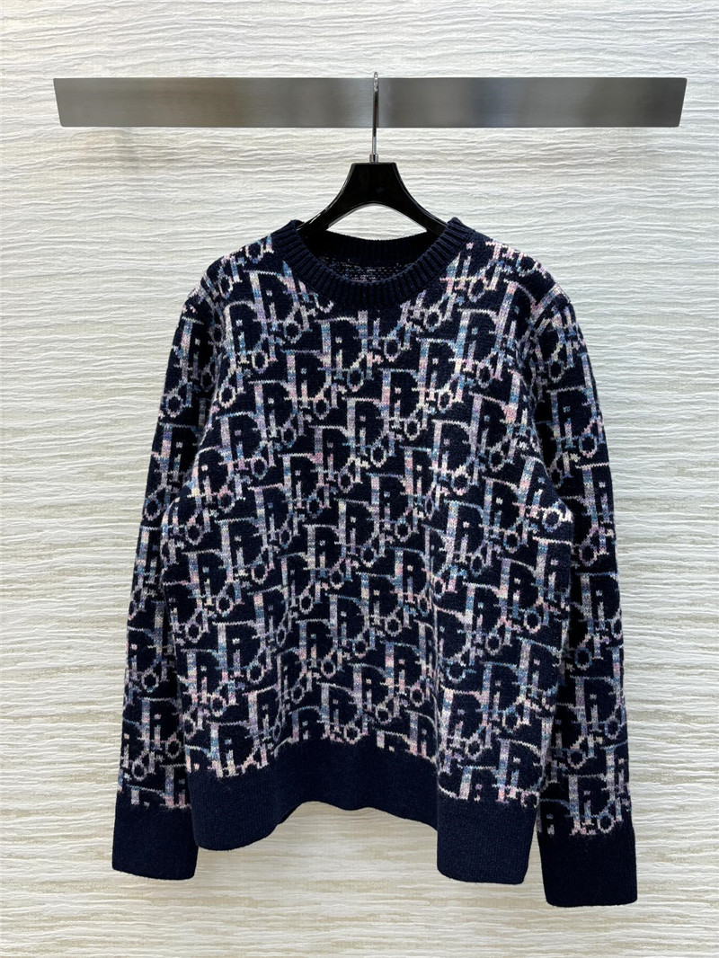 D10r oblique jacquard sweater blue