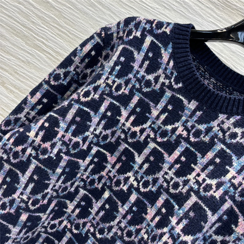 D10r oblique jacquard sweater blue