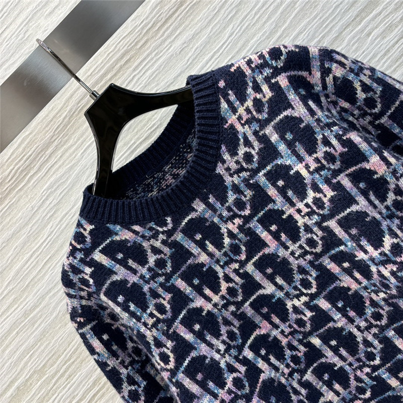 D10r oblique jacquard sweater blue