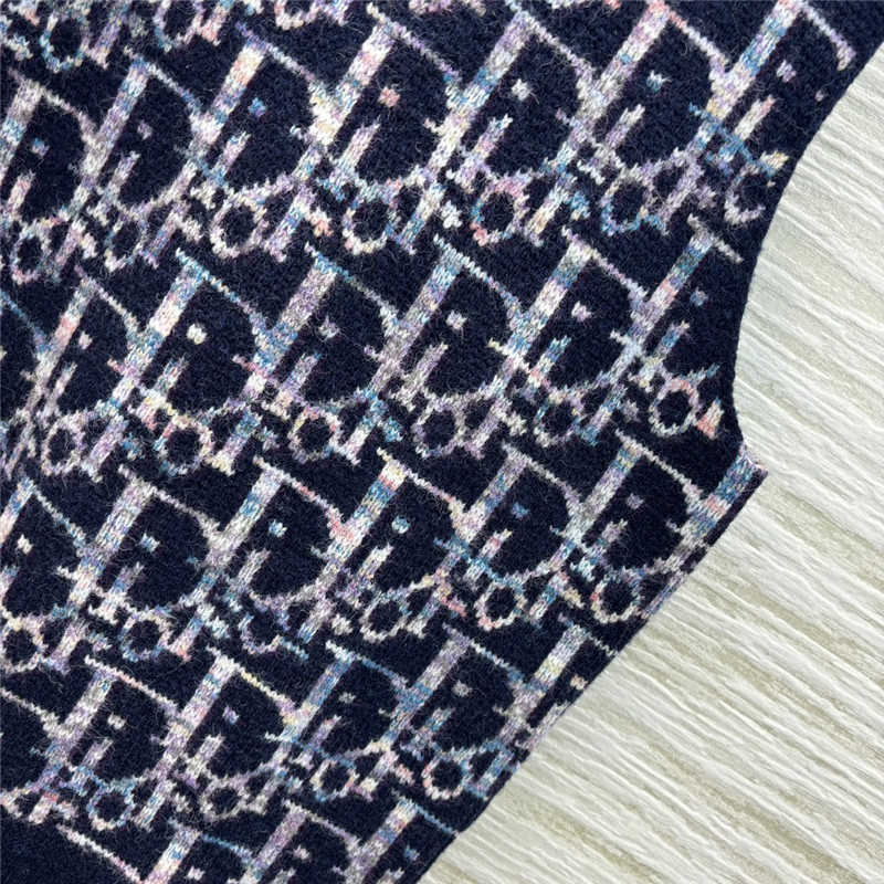 D10r oblique jacquard sweater vest blue