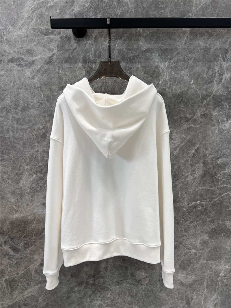 Gvc*1 printed loopback cotton hoodie in white