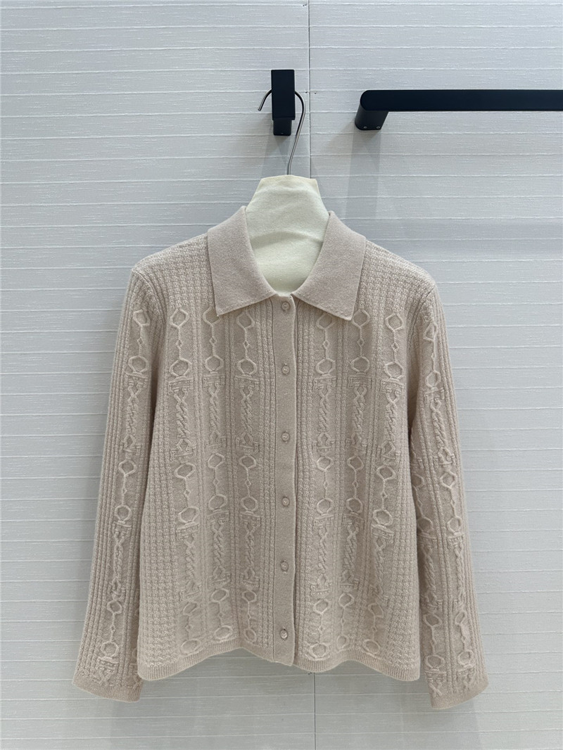 H**me5 cable cashmere shirt cardigan grey