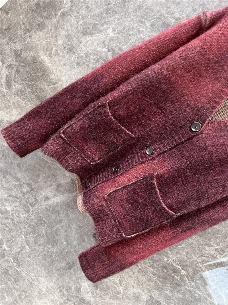 Acne Studios Burgundy Sprayed Cardigan