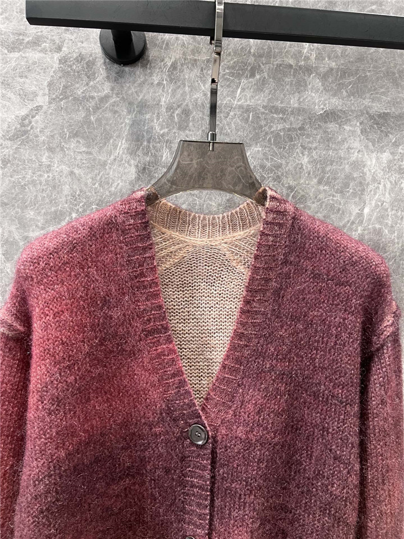 Acne Studios Burgundy Sprayed Cardigan