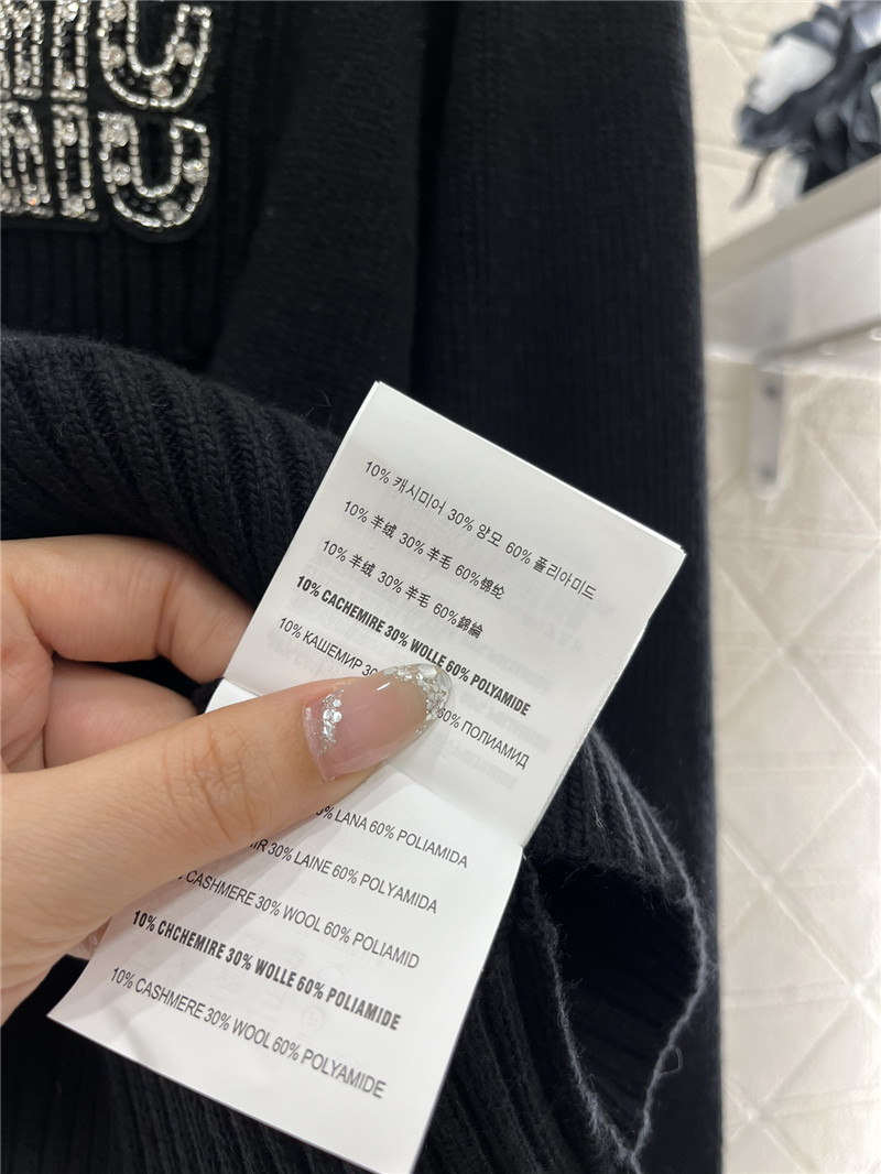 Miu Miu Navy Knit Sweater with Metal Buttons