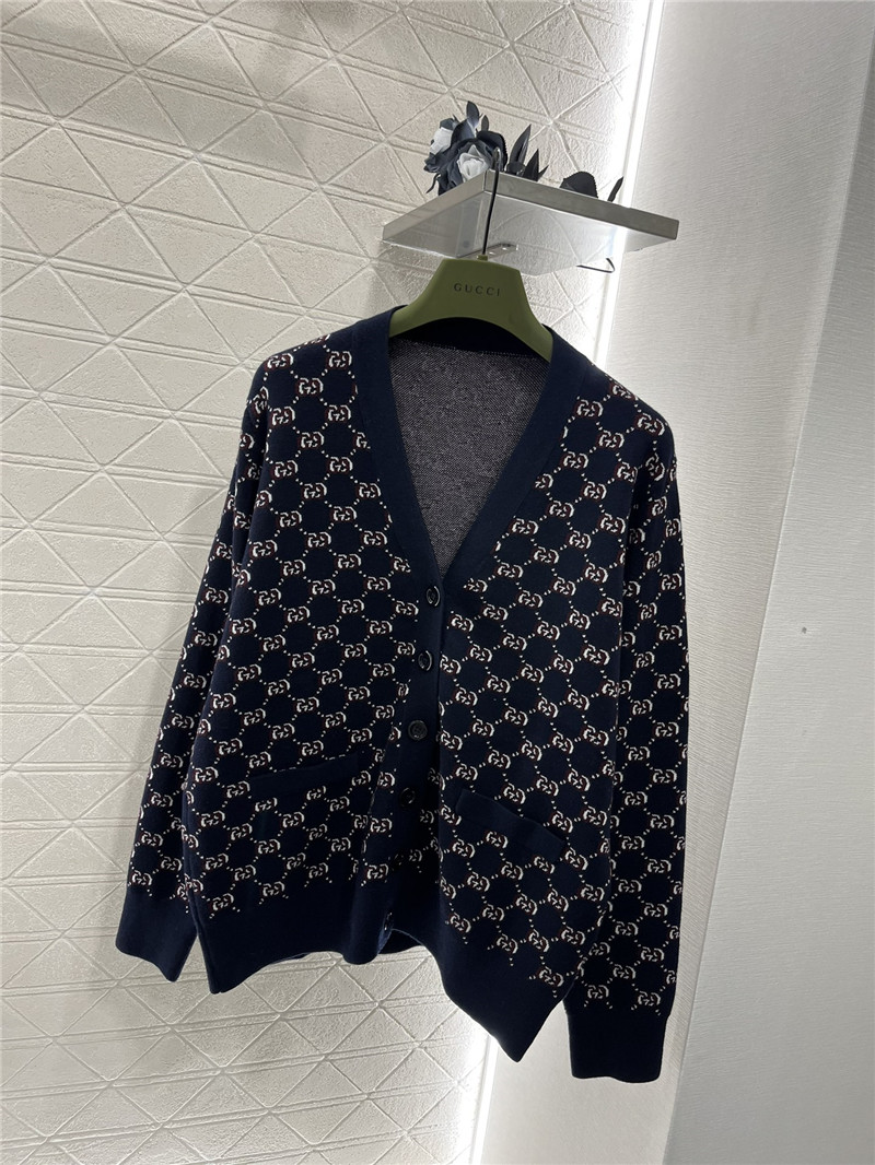 Gvc*1 jacquard cardigan with gg shadow motif