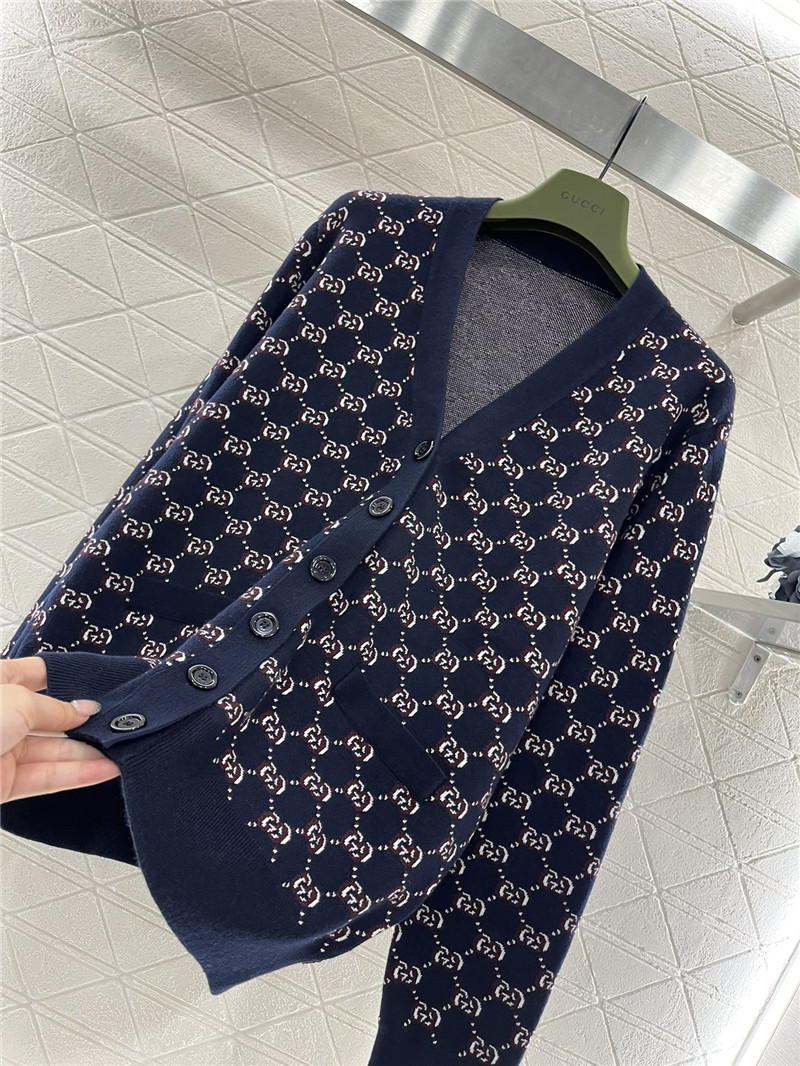 Gvc*1 jacquard cardigan with gg shadow motif
