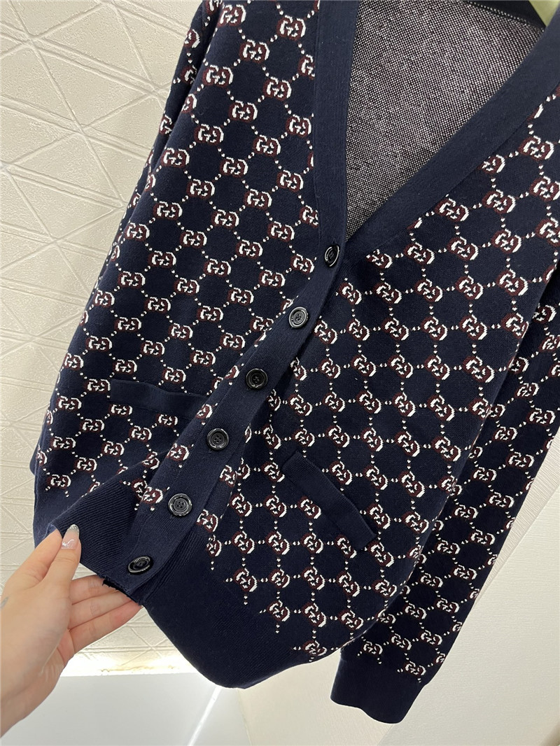 Gvc*1 jacquard cardigan with gg shadow motif