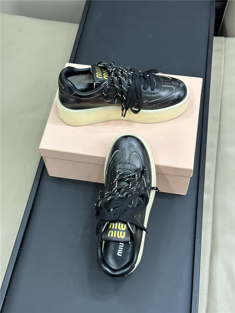 Miu Miu Women’s Bleached Leather Sneakers