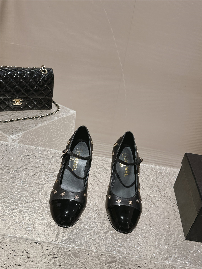 Ch**el embellished mary janes pumps in black leather