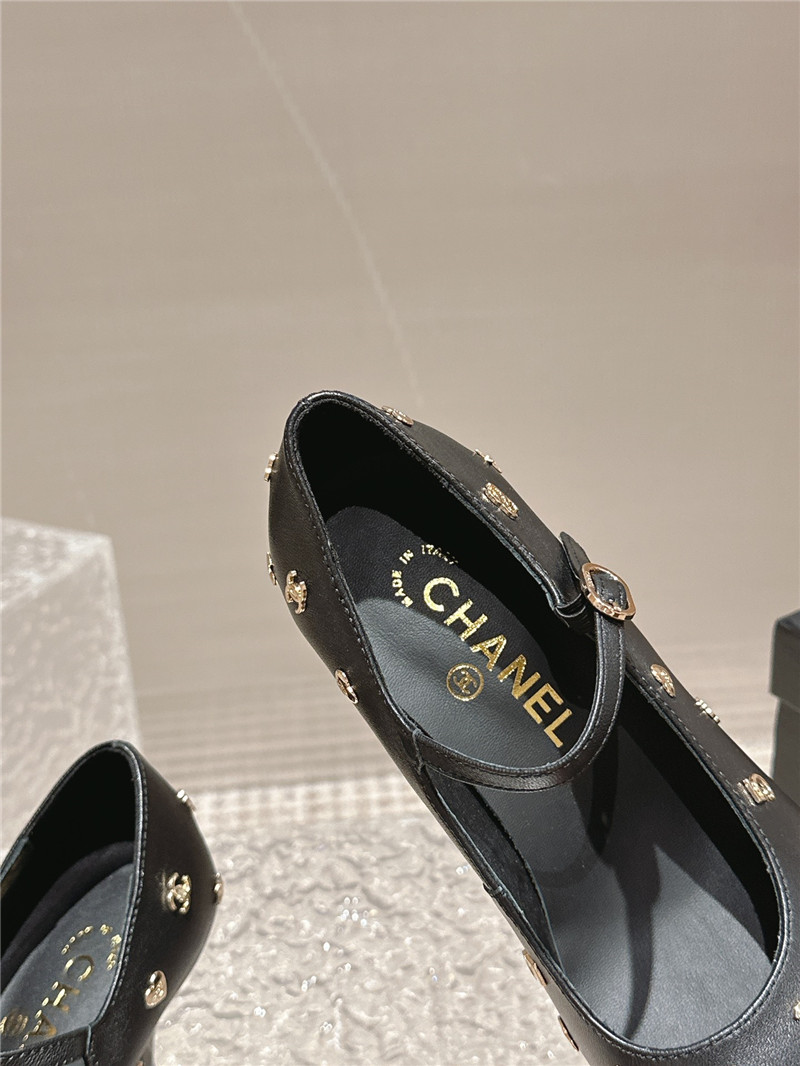 Ch**el embellished mary janes pumps in black leather