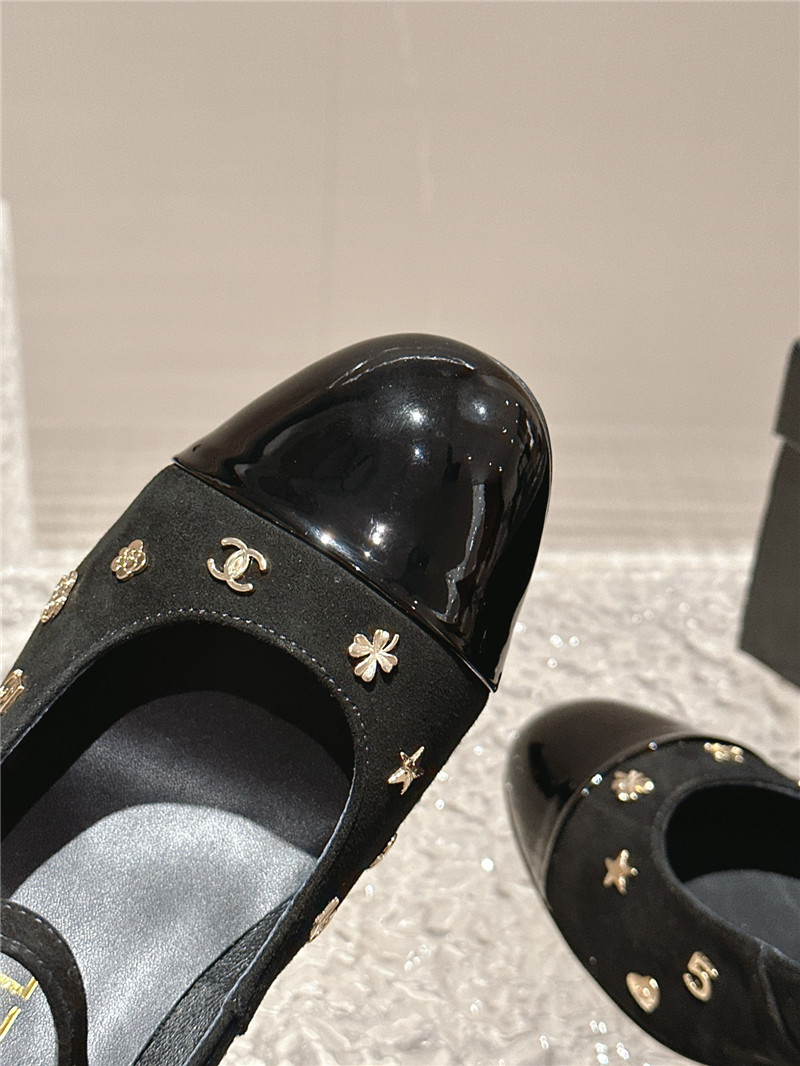 Ch**el embellished mary janes pumps in black suede