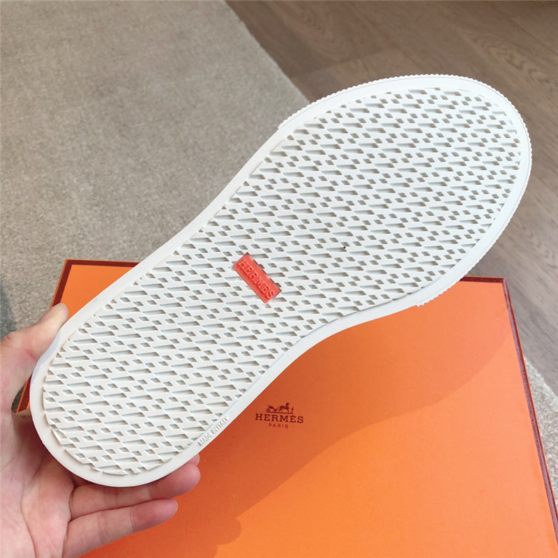 H**me5 green leather lace-up sneakers