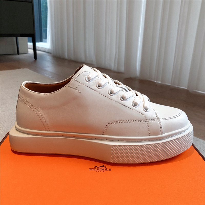 H**me5 white leather lace-up sneakers
