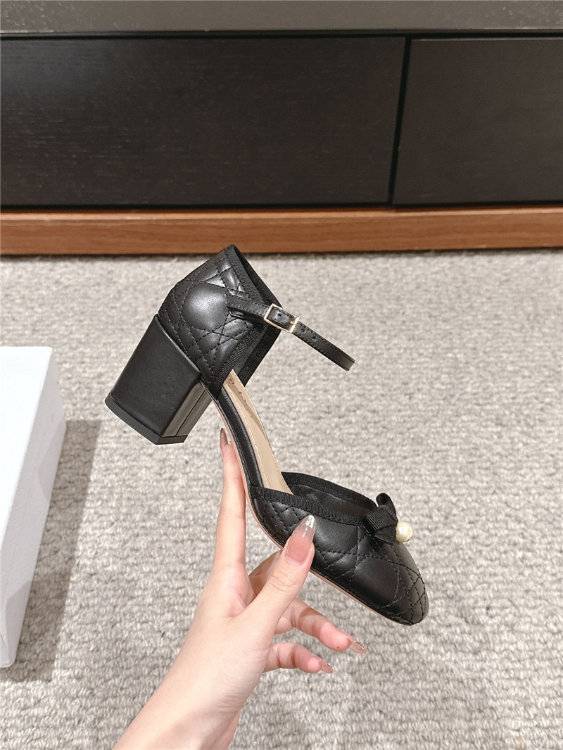 D10r ballet pumps black quilted cannage calfskin