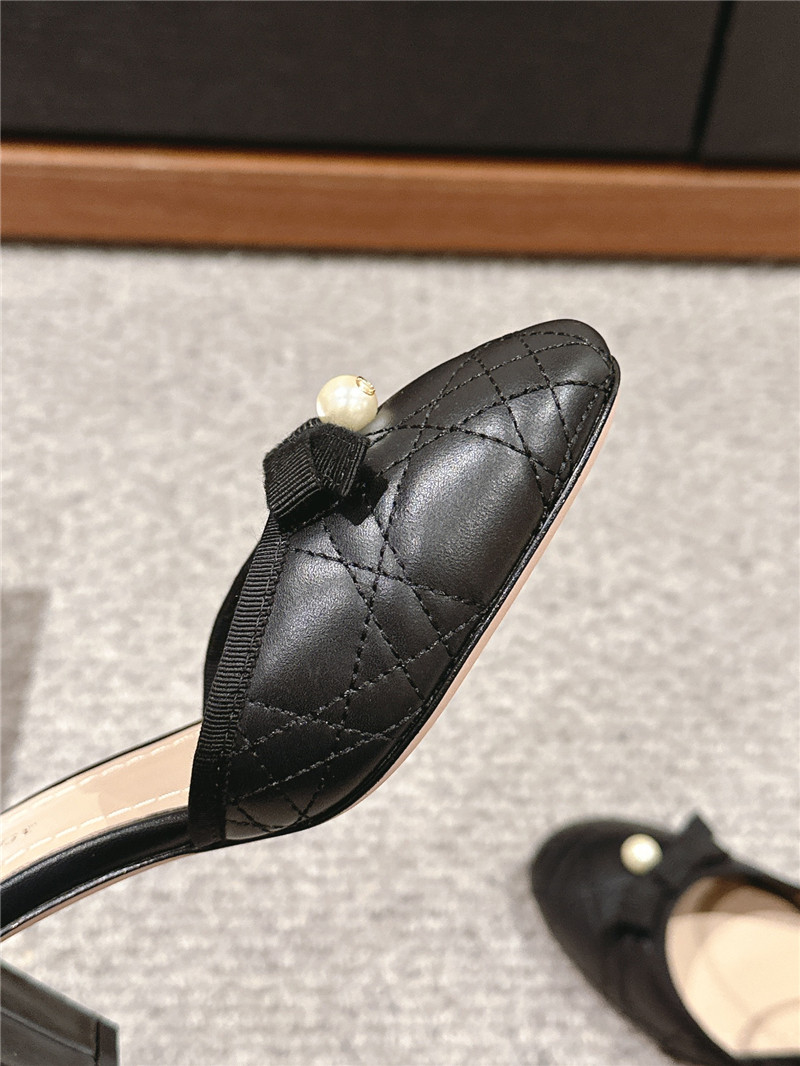 D10r ballet pumps black quilted cannage calfskin