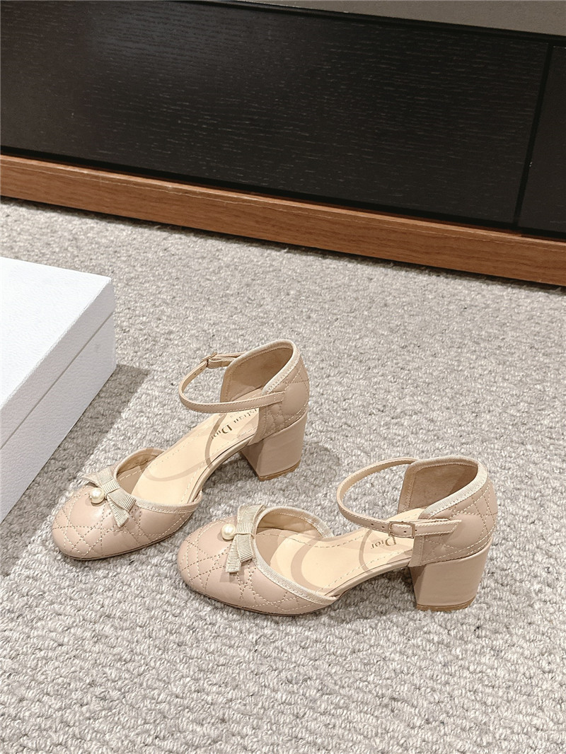 D10r nude ballet pumps quilted cannage calfskin