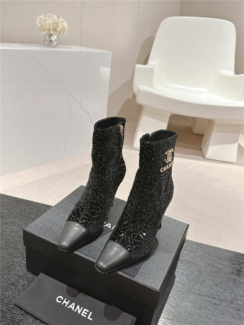 Ch**el tweed ankle boots