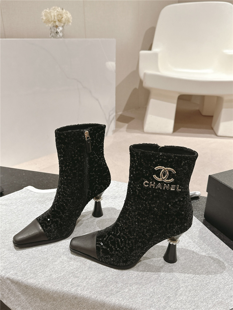 Ch**el tweed ankle boots