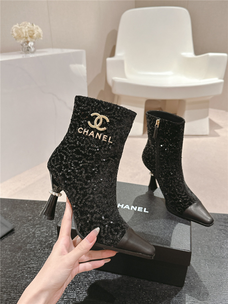 Ch**el tweed ankle boots