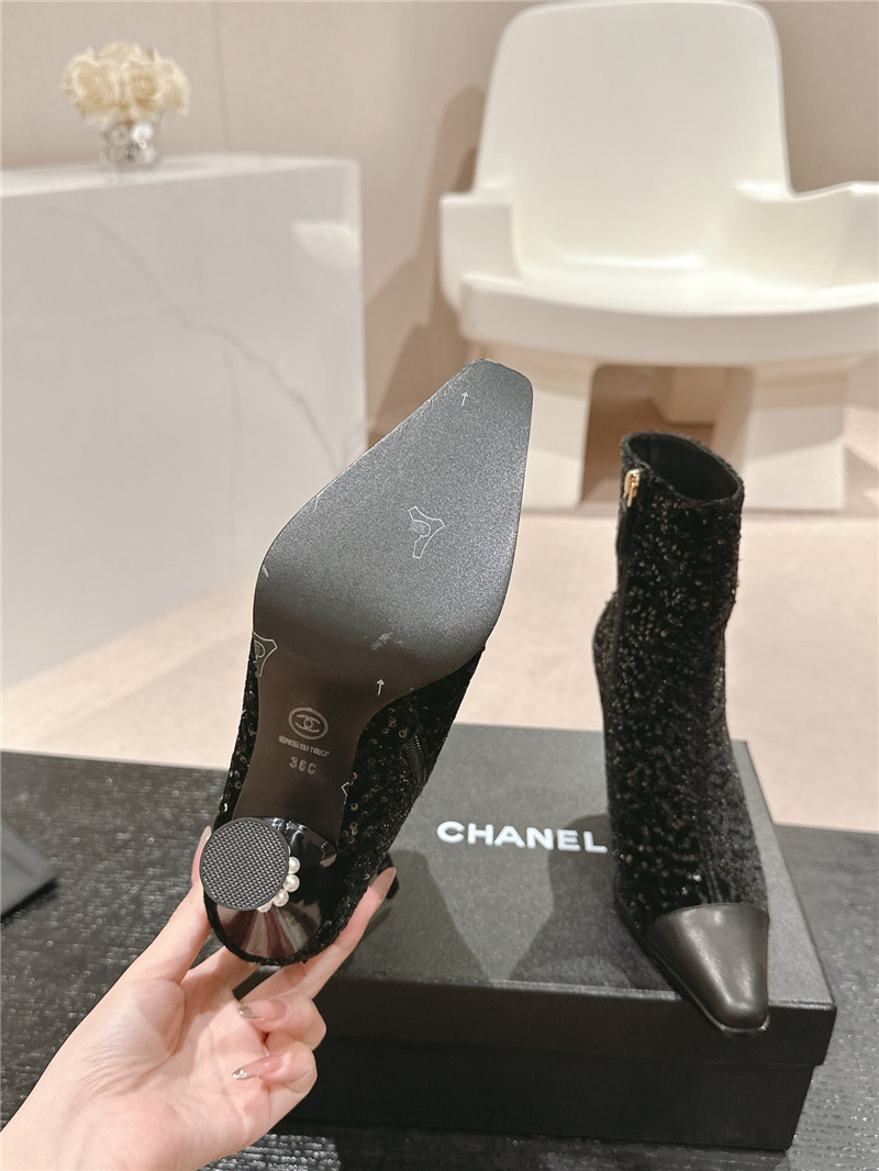 Ch**el tweed ankle boots