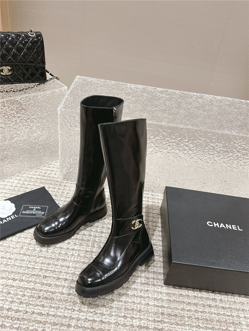 Ch**el oil wax leather knee-high boots